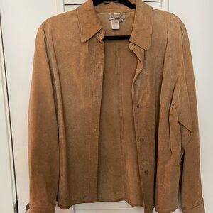 Coldwater Creek Camel Suede Shirt